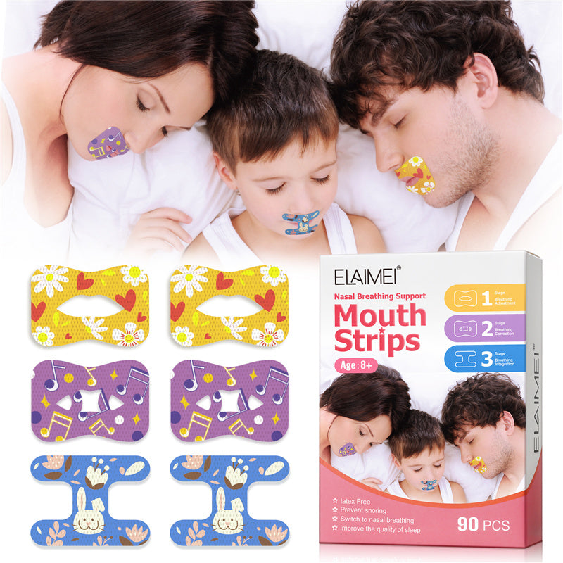 30/90x Mouth Correction Sticker Night Tape Lip Nose Breathing Patches Strip