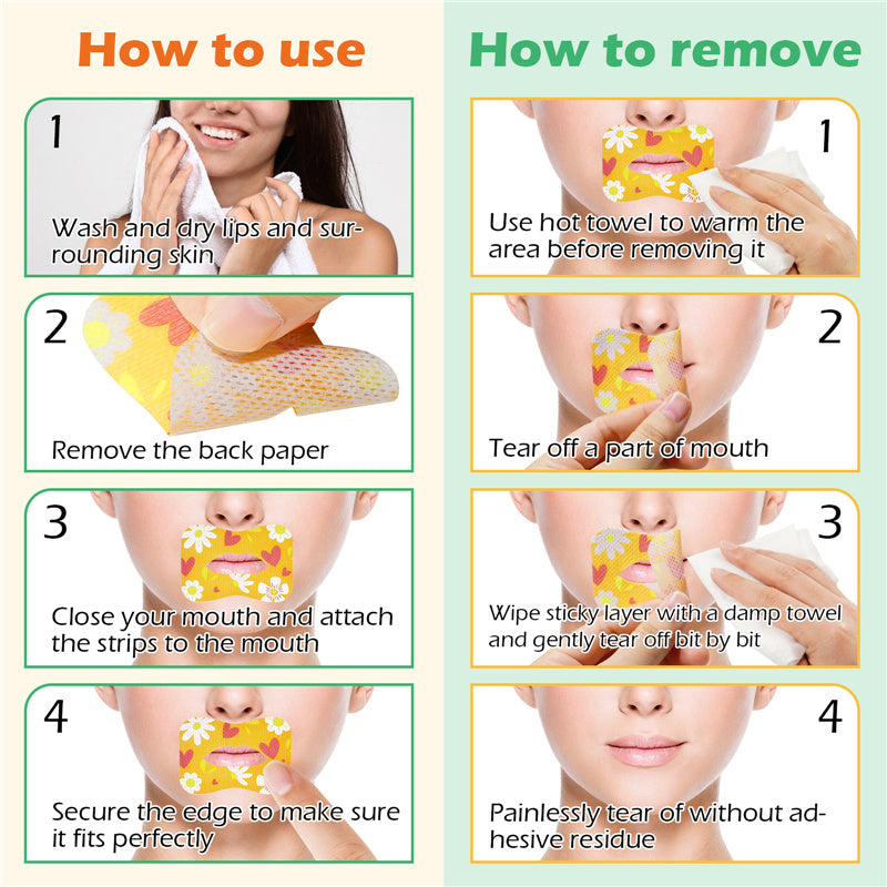 30/90x Mouth Correction Sticker Night Tape Lip Nose Breathing Patches Strip