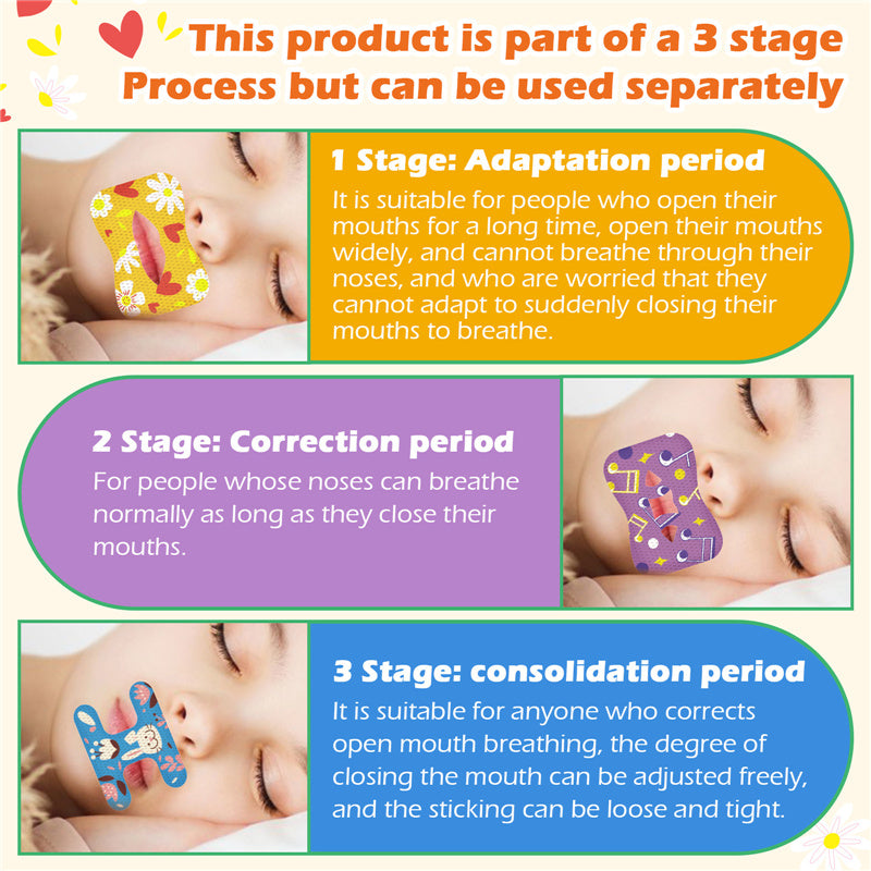 30/90x Mouth Correction Sticker Night Tape Lip Nose Breathing Patches Strip