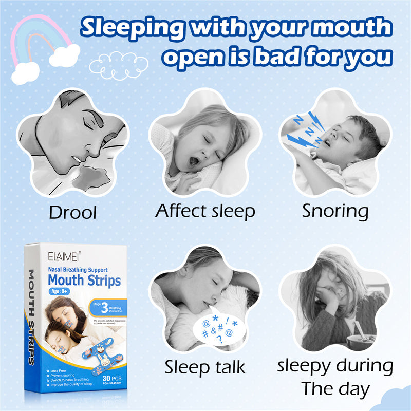 30/90x Mouth Correction Sticker Night Tape Lip Nose Breathing Patches Strip