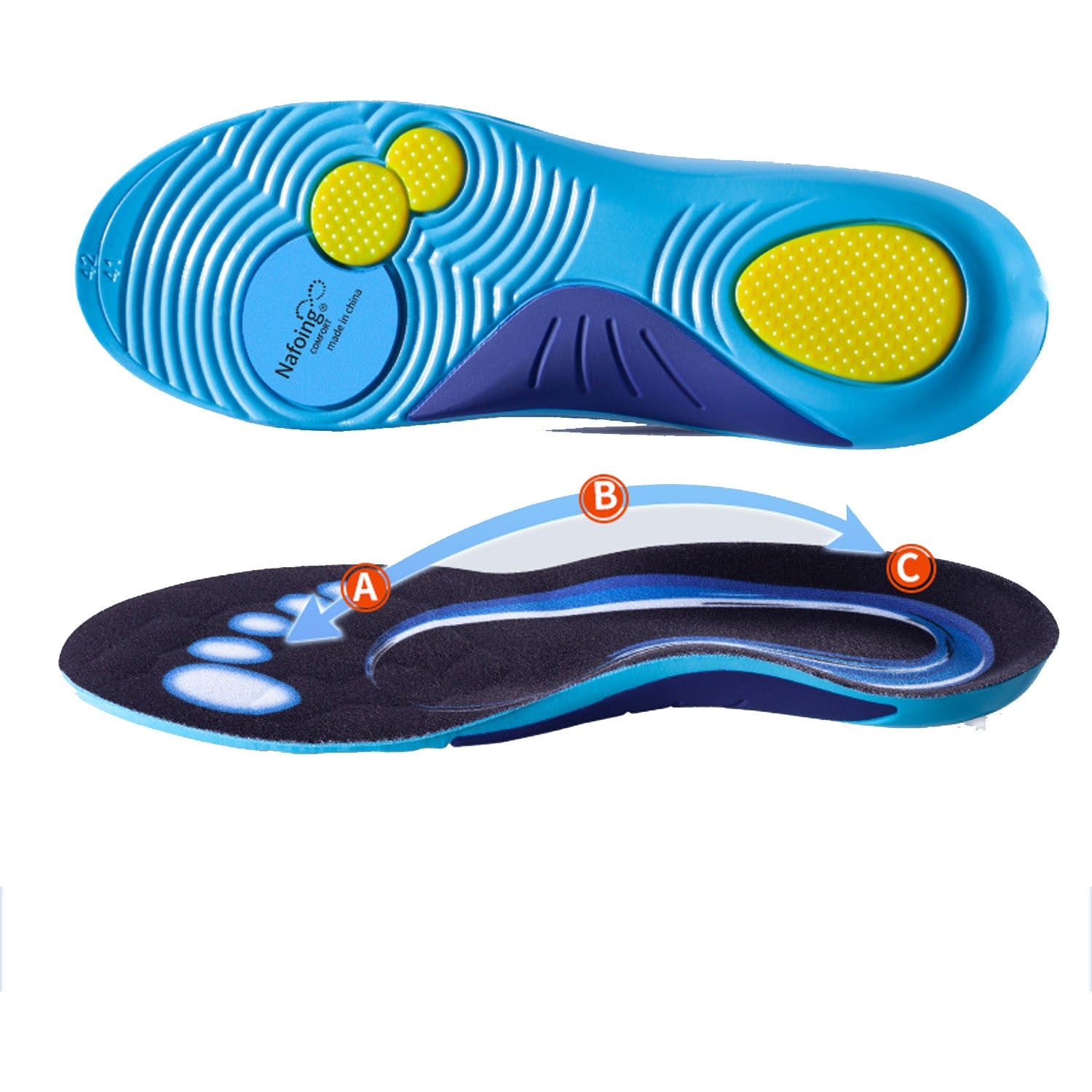 Arch Support Sports Insoles Shock Absorbing Cushioning Shoe Inserts fo ...