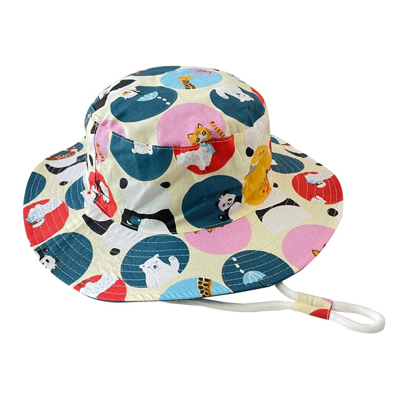 Baby Girls Boys Summer Sun Hat Kids Chin Strap Bucket Hats Beach Fisherman Cap