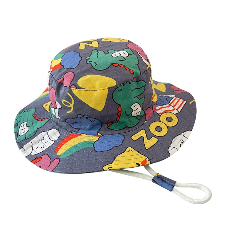 Baby Girls Boys Summer Sun Hat Kids Chin Strap Bucket Hats Beach Fisherman Cap