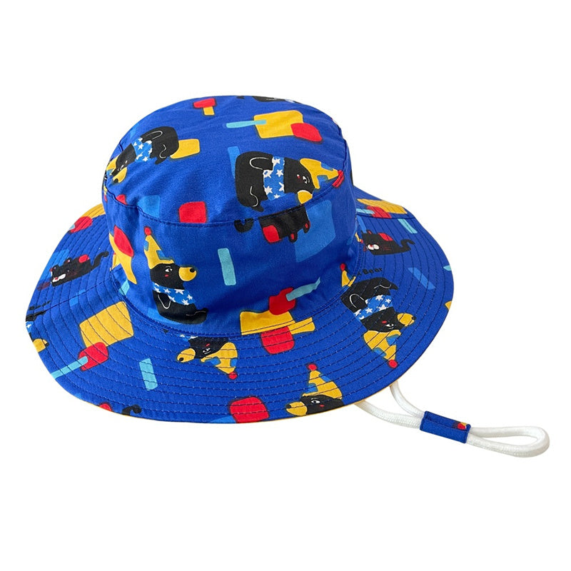 Baby Girls Boys Summer Sun Hat Kids Chin Strap Bucket Hats Beach Fisherman Cap