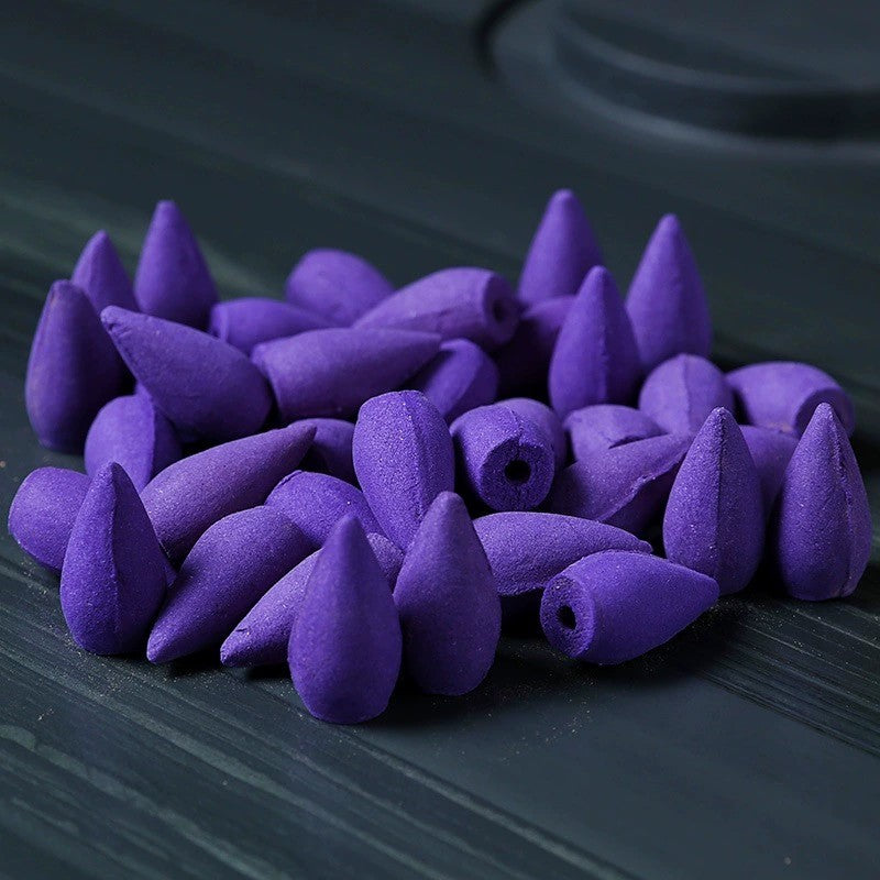 120pcs Natural Backflow Incense Cones Waterfall Sandalwood Rose Lavender Molly
