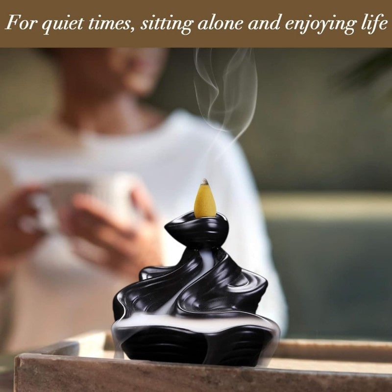 120pcs Natural Backflow Incense Cones Waterfall Sandalwood Rose Lavender Molly