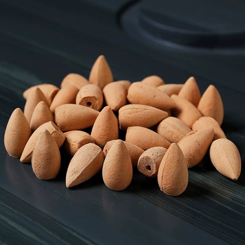 120pcs Natural Backflow Incense Cones Waterfall Sandalwood Rose Lavender Molly