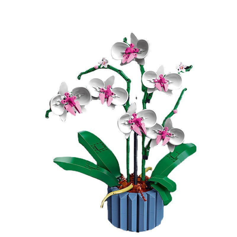Orchid Artificial Plant Building Set with Flowers