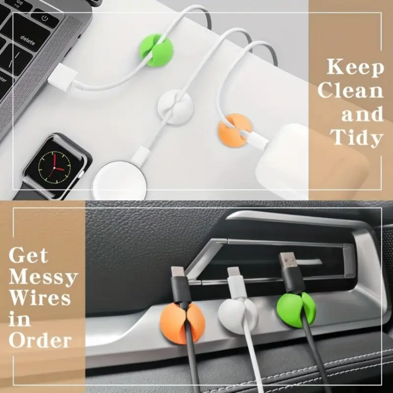 6pcs Cable Clips, The Ultimate Cord Holder Desk Storage Organization