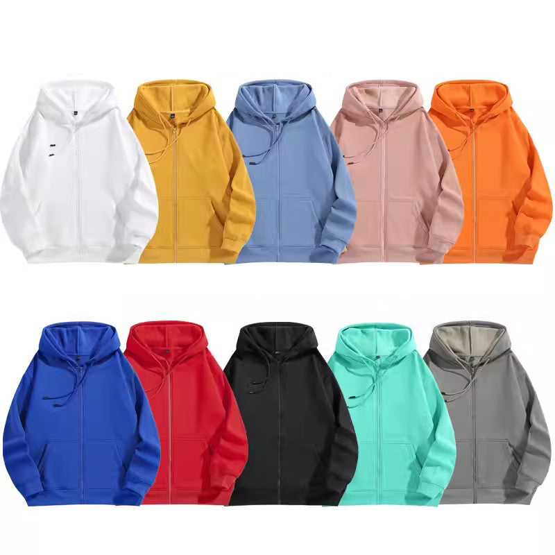 Casual Zip-Up Fleece Hoodies Long Sleeve Soft Hooded Sweatshirt Jackets Tops