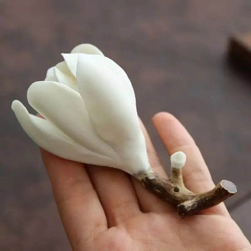 Creative Handmade Ceramic Magnolia Burner Flower Incense Stick Holder