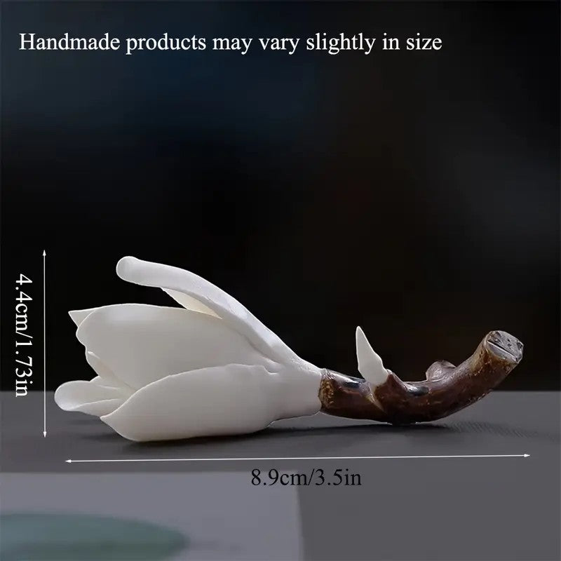 Creative Handmade Ceramic Magnolia Burner Flower Incense Stick Holder