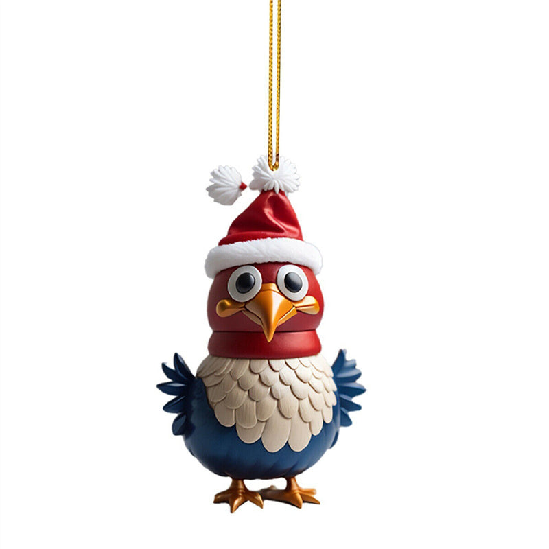 Chicken Rooster Hens Christmas Tree Decoration Thanksgiving Day Hanging