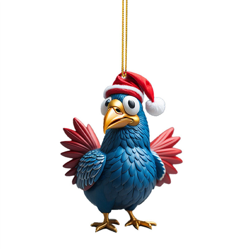 Chicken Rooster Hens Christmas Tree Decoration Thanksgiving Day Hanging