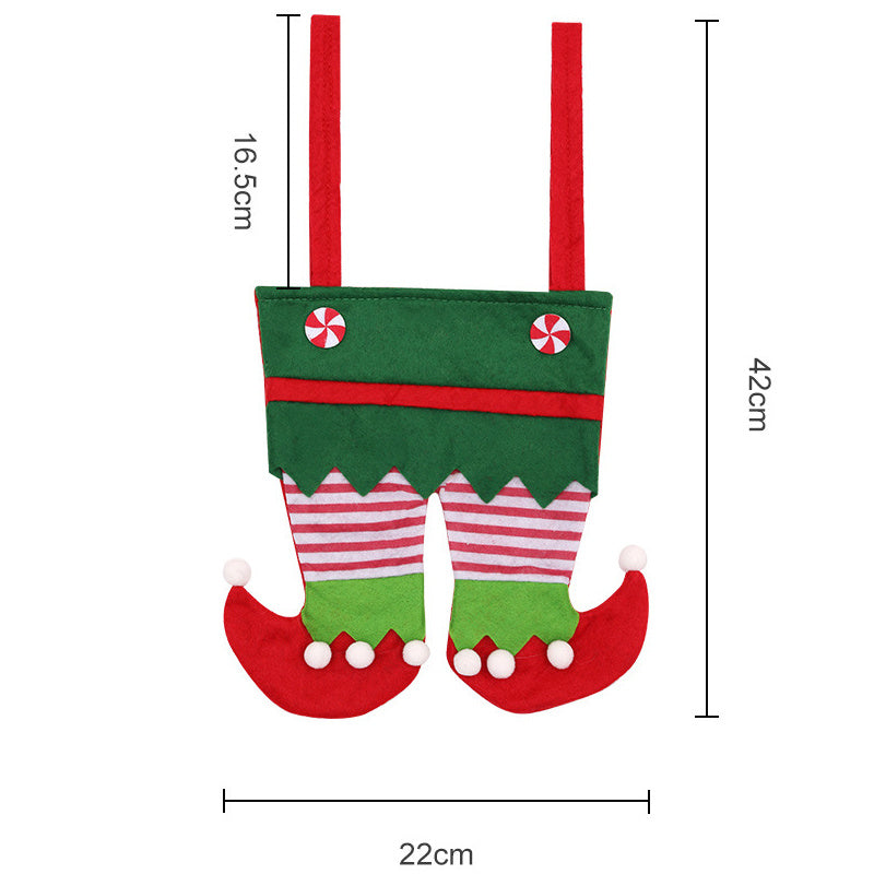 2Pcs Christmas Elf Spirit Stocking Fillers Pants Candy Gift Bags