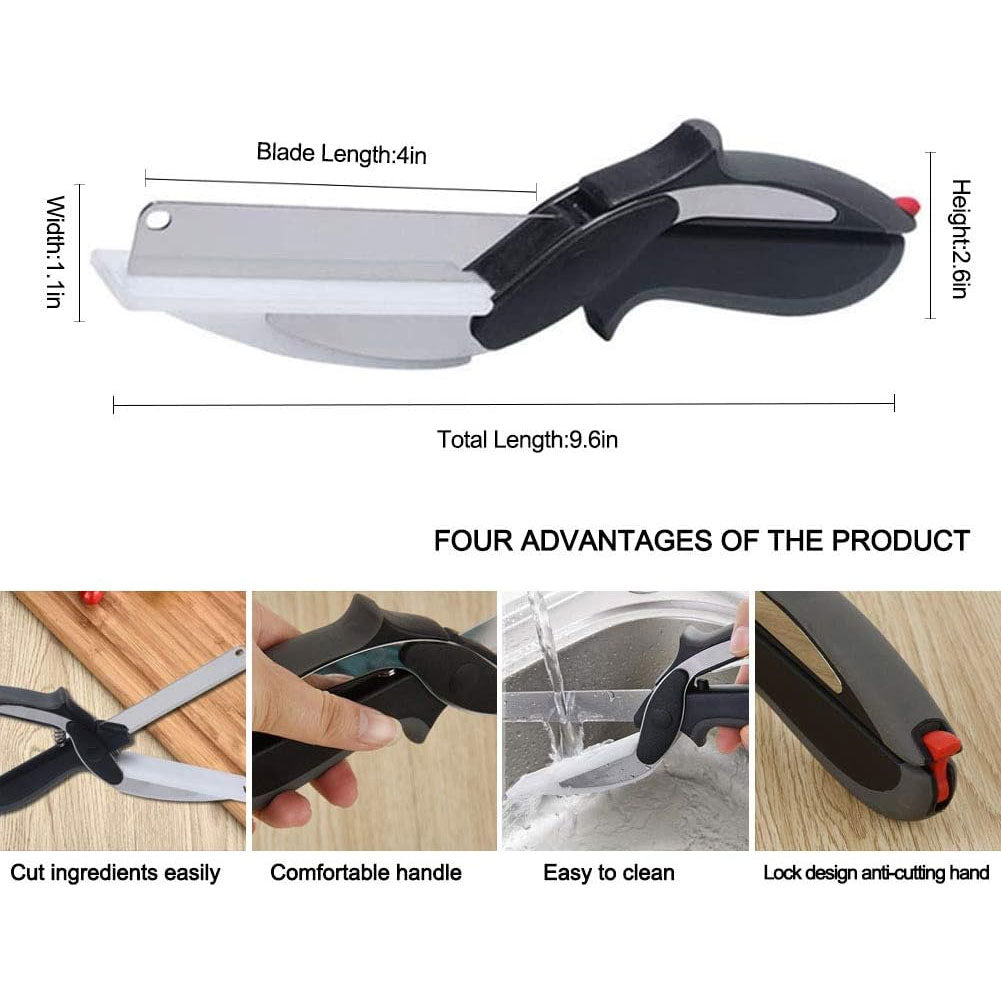 Clever Cutter Kitchen Scissors 2-in-1 Smart Cutter Chopper