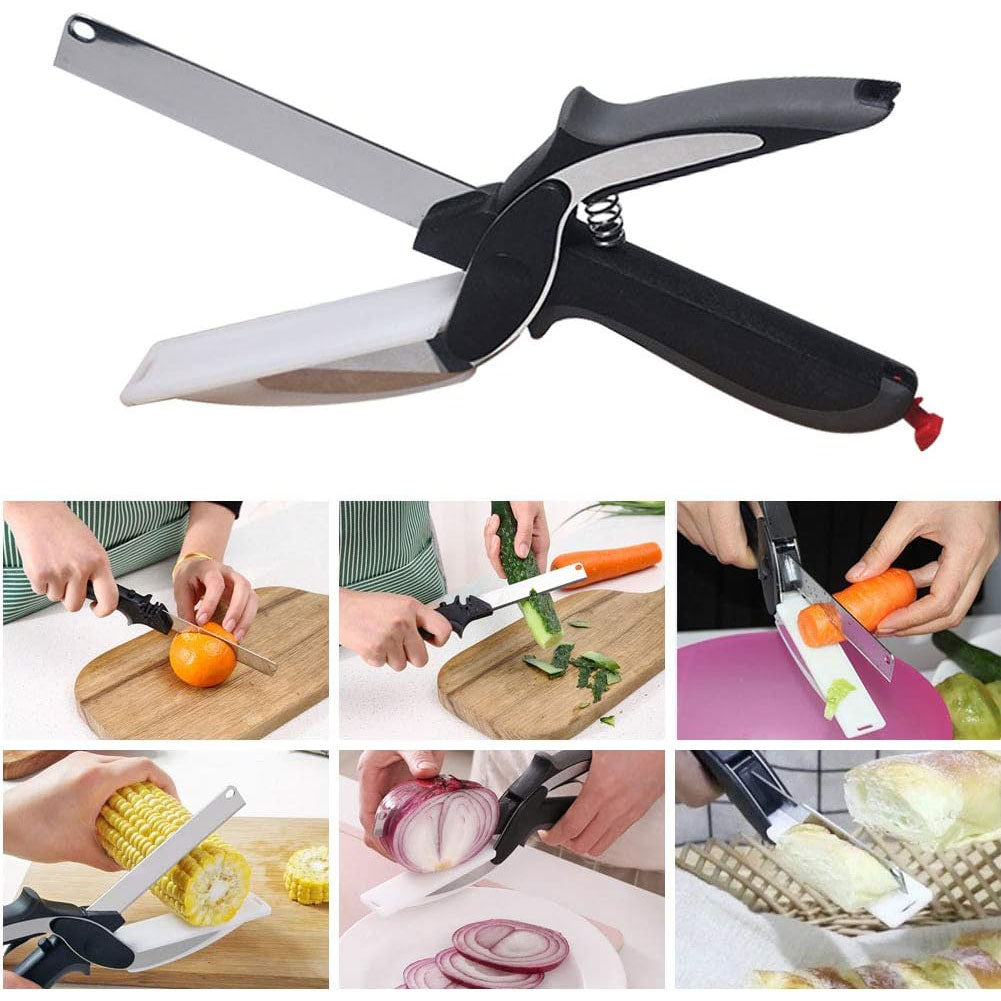 Clever Cutter Kitchen Scissors 2-in-1 Smart Cutter Chopper