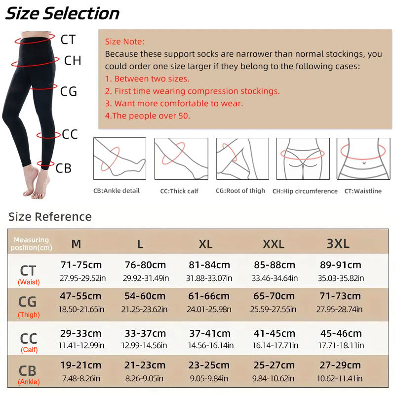 Compression Tights Pantyhose 20-30mmHg Graduated Support Stockings
