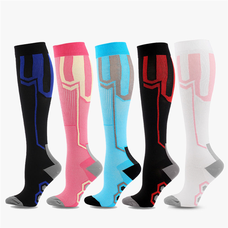 5 Pairs Knee-High Compression Socks Sports Stockings