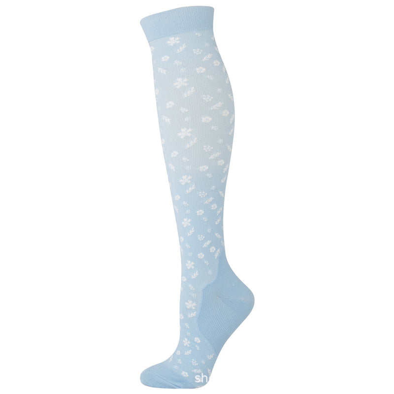 Knee-High Compression Socks Snowflakes Pattern Sports Nylon Stockings