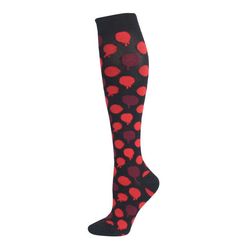 Knee-High Compression Socks Red Jellyfish ﻿Pattern Sports Nylon Stockings