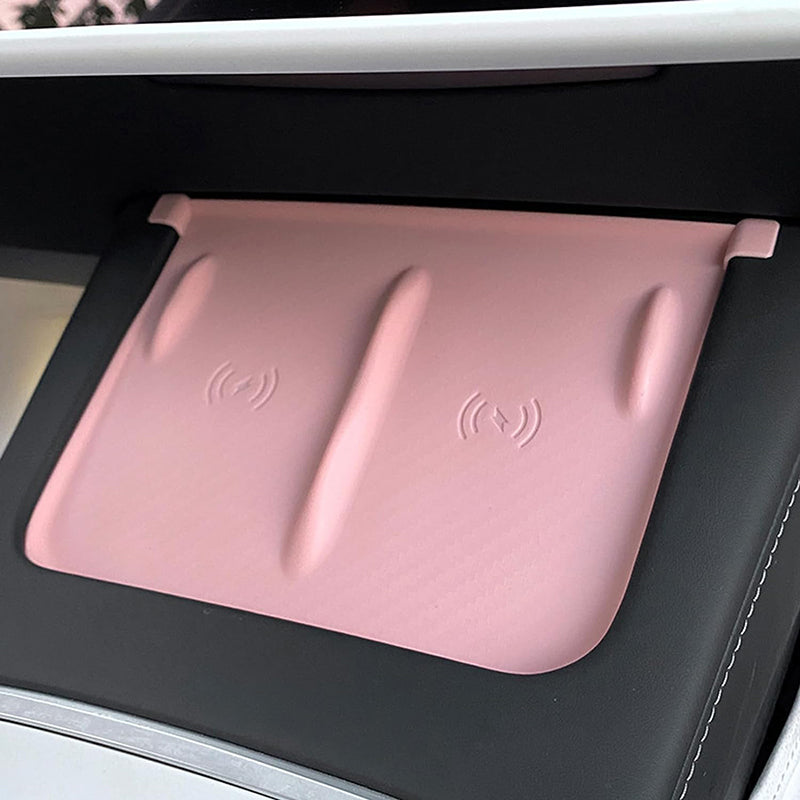 Center Console Wireless Charger Anti-Slip Silicone Mat for 2023 2022 2021 Tesla Model 3 Model Y