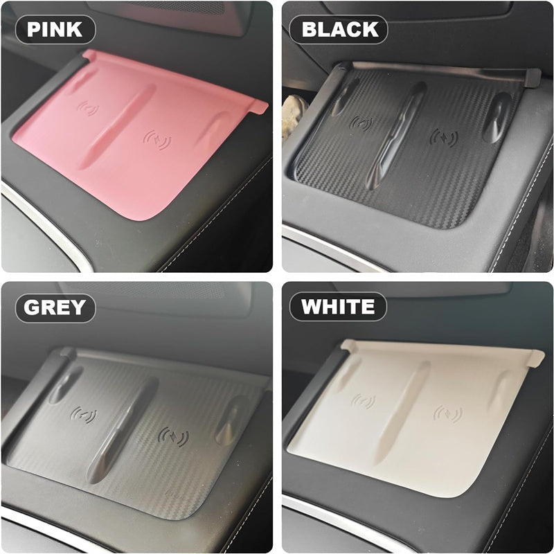 Center Console Wireless Charger Anti-Slip Silicone Mat for 2023 2022 2021 Tesla Model 3 Model Y