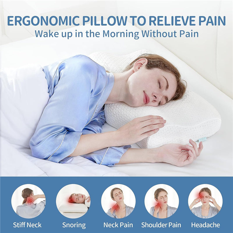 Ergonomic Contour Cervical Memory Foam Support Pillow