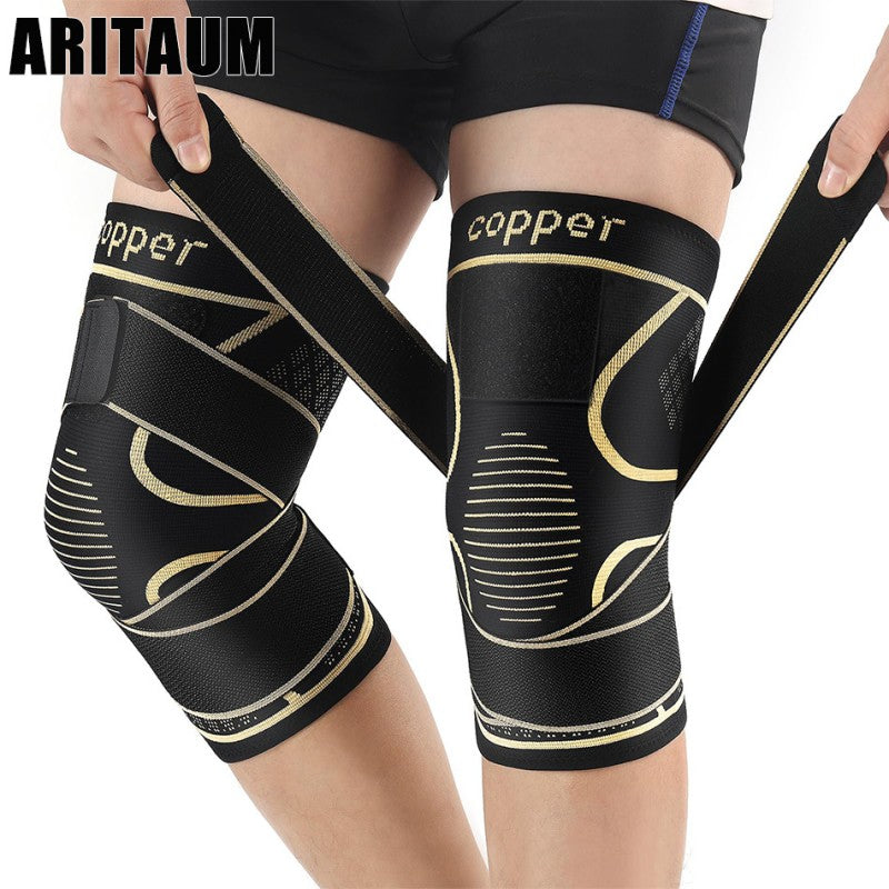 2Pcs Copper Knee Braces with Strap Knee Compression Sleeve