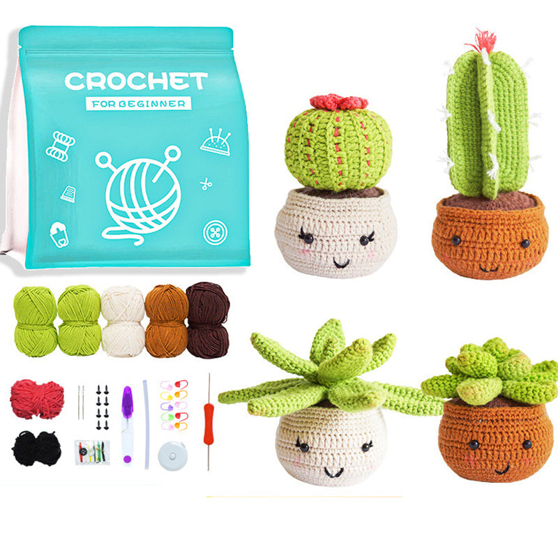 Beginner Crochet Kit Crochet Cactus Plant Starter Kit ﻿ ﻿