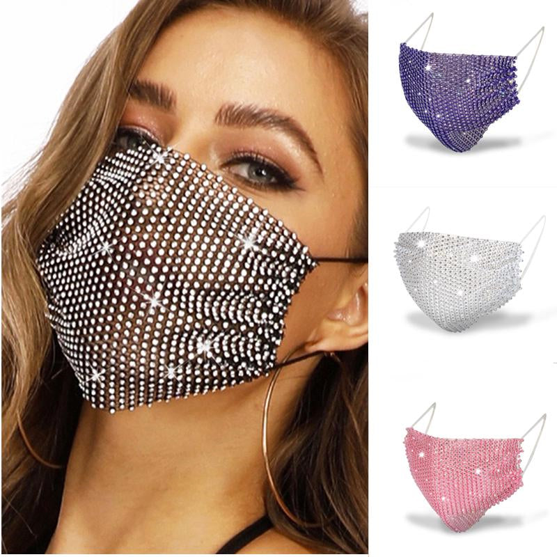 Crystal Rhinestone Decorative Face Mask