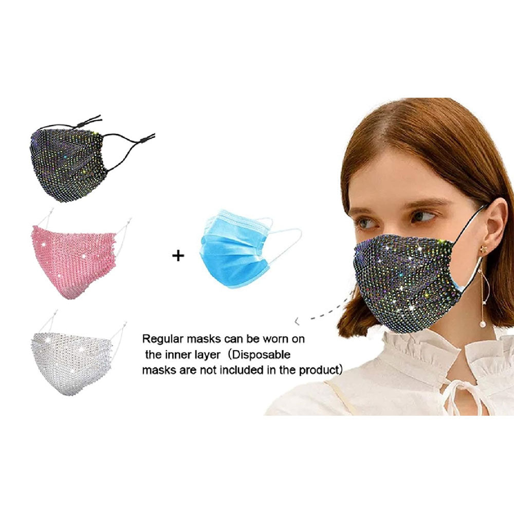 Crystal Rhinestone Decorative Face Mask