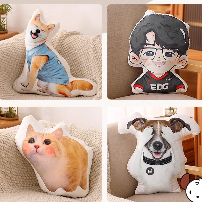 Customed Personalized Shaped Pillow with Pet/Picture/People and Others for Distinct Gift, Thanksgiving, Christmas, Valentine's Day, Halloween ﻿