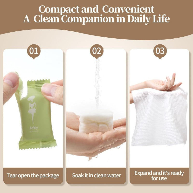 Disposable Compressed Towels Tablets ﻿– Ultra Soft, Durable & Travel-Ready