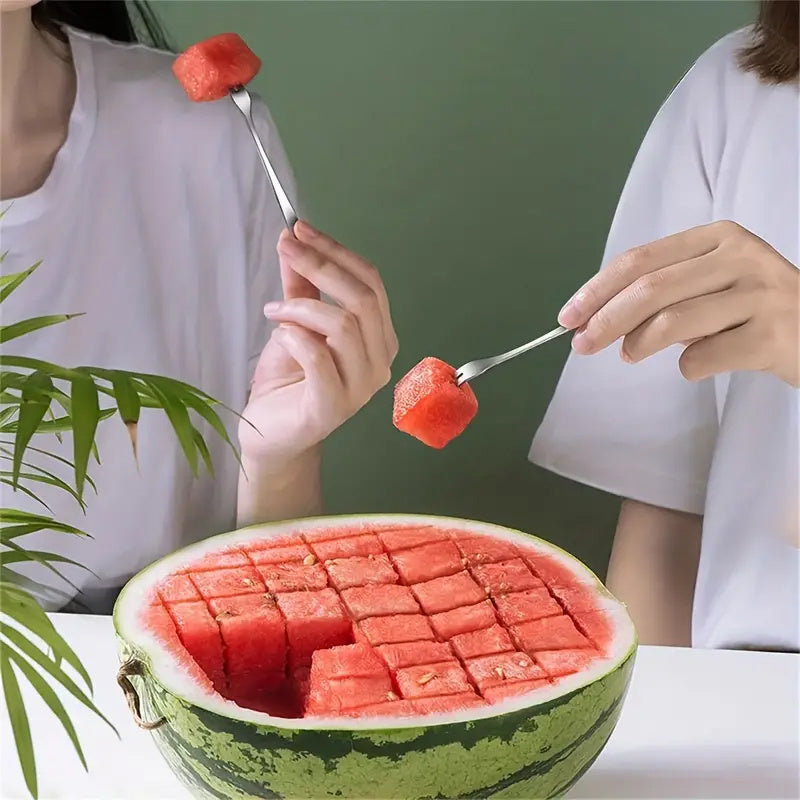 Stainless Easy-Grip Watermelon Cube Cutter Fruit Slicer