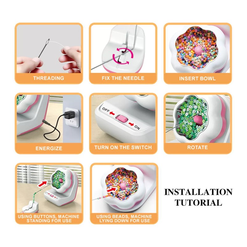 Jewelry Making Device Electric Bead Spinner Automatic Bracelet Beading Machine
