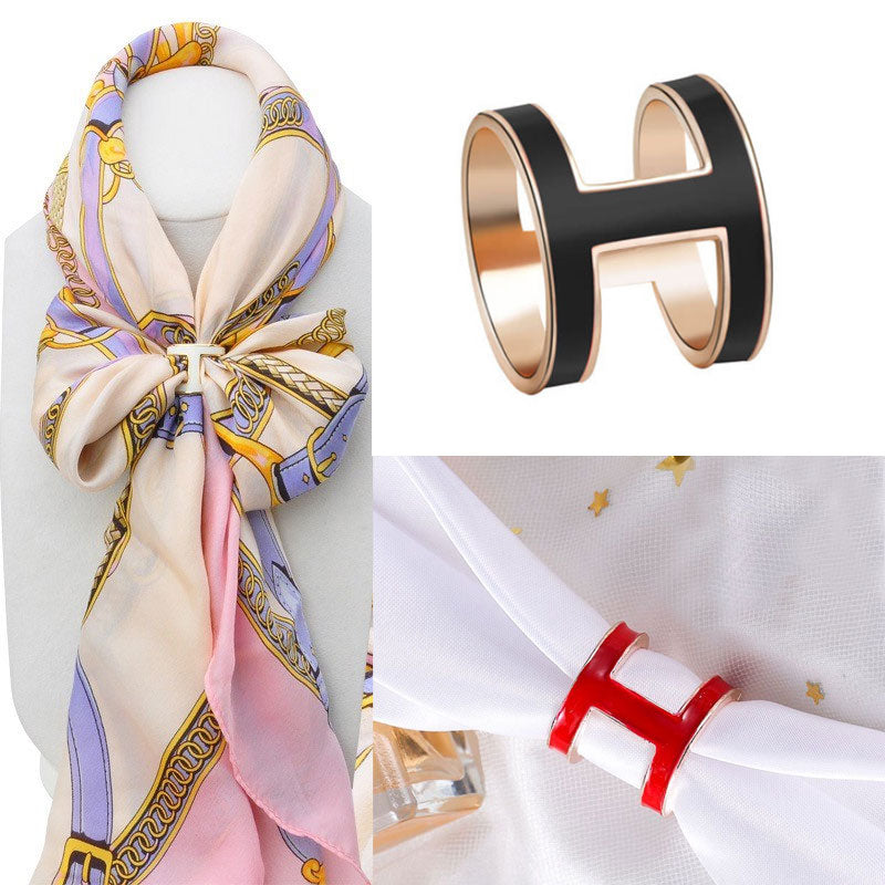 Elegant Scarf Buckle Ring Clip Holder Women Ladies Jewelry Gifts