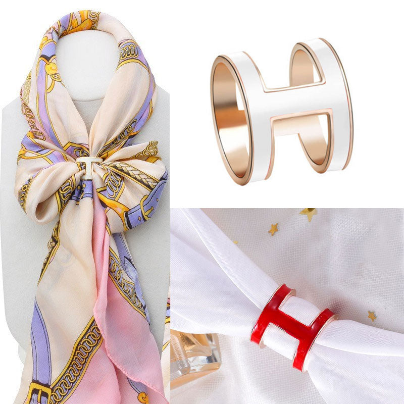 Elegant Scarf Buckle Ring Clip Holder Women Ladies Jewelry Gifts