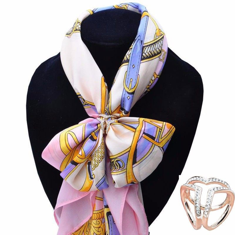 Elegant Scarf Buckle Ring Clip Holder Women Ladies Jewelry Gifts