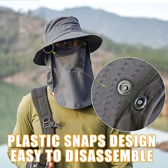 Fishing Hat Sun Protection Hat with Removable Mesh Face Neck Flap Cover