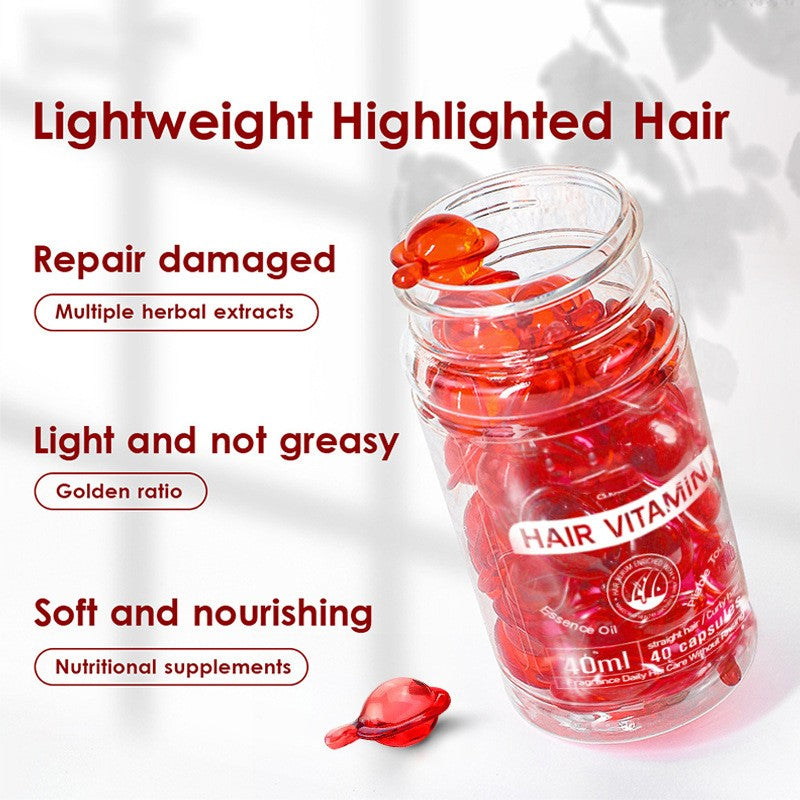 Hair Vitamin 40 Capsules Enriched with Moroccan Oil, Macadamia Oil, Vitamins A, C, E & Pro Vitamin B5