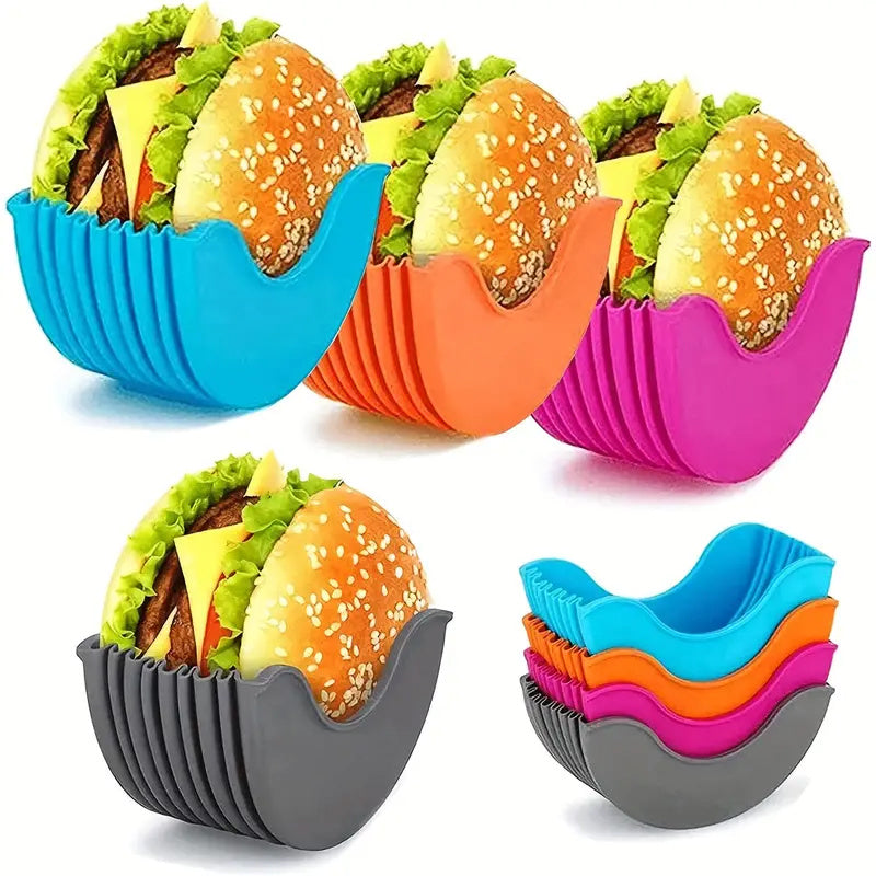 2 PCs Retractable Reusable Hamburger Sandwich Burger Holders