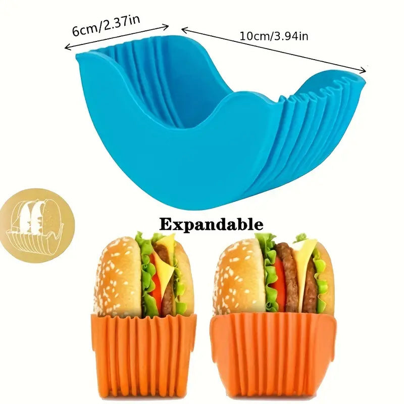 2 PCs Retractable Reusable Hamburger Sandwich Burger Holders