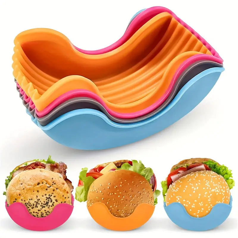 2 PCs Retractable Reusable Hamburger Sandwich Burger Holders