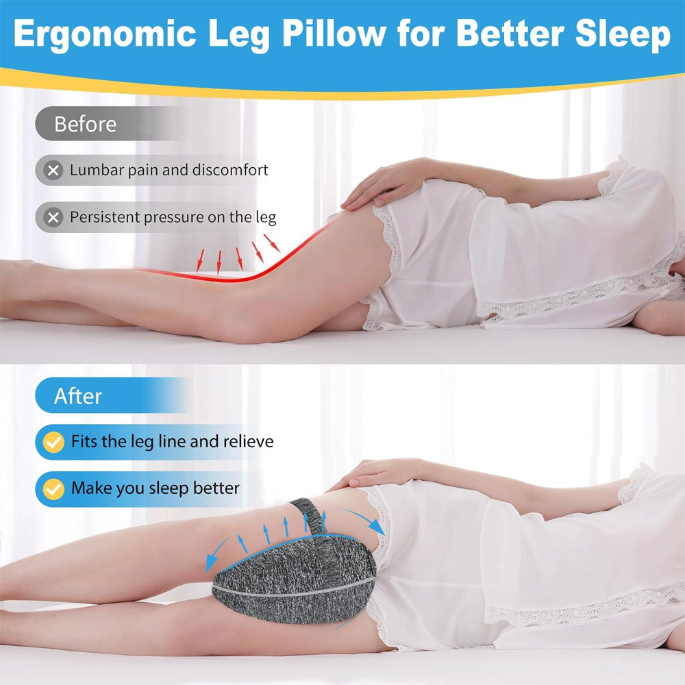 Leg Knee Pillow for Side Sleeper Heart-Shape Memory Foam Knee Support Cushion