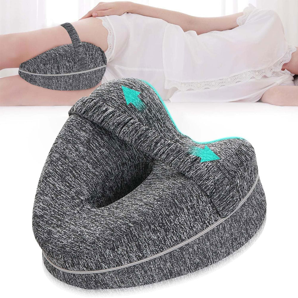 Leg Knee Pillow for Side Sleeper Heart-Shape Memory Foam Knee Support Cushion