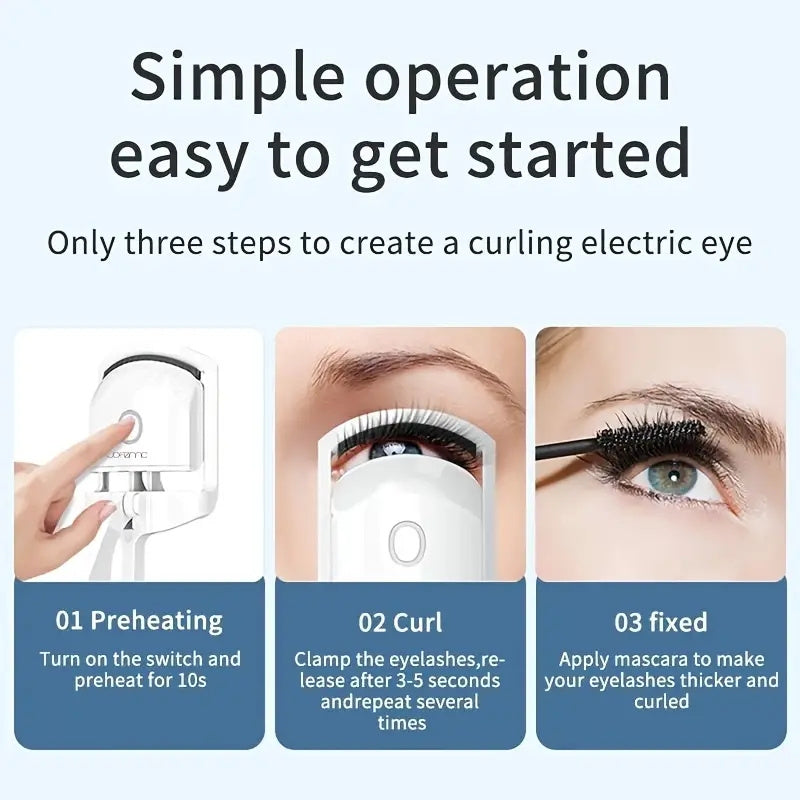 Electric Heated Eyelash Lash Curler Eyelashes Clip