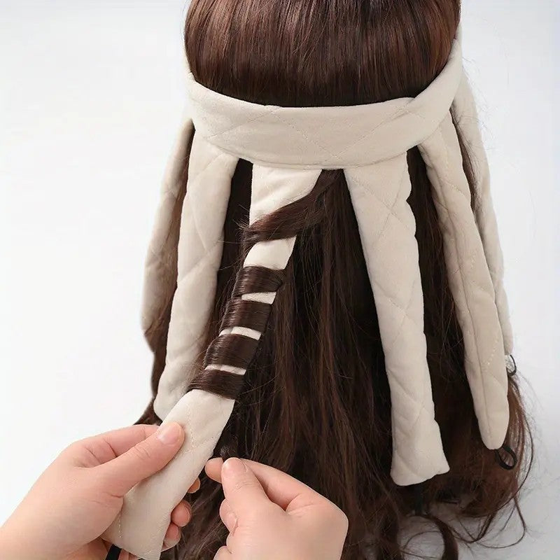 Soft Satin No Heat Heatless Hair Curler Curling Rod Headband with Adjustable Straps