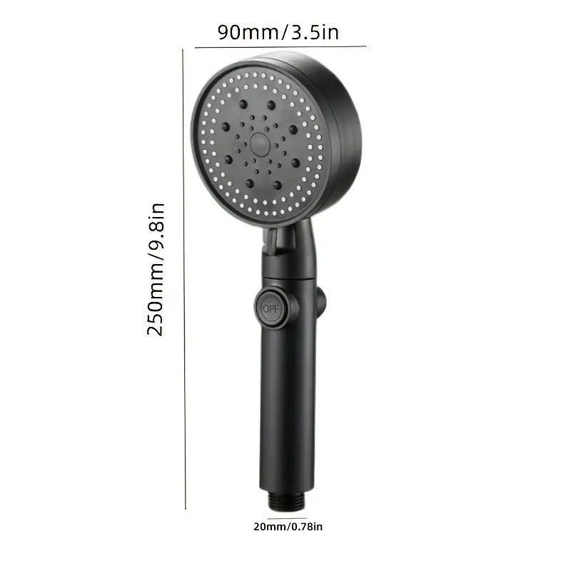 High Pressure 5 Spray Modes Shower Head with ON/Off Switch
