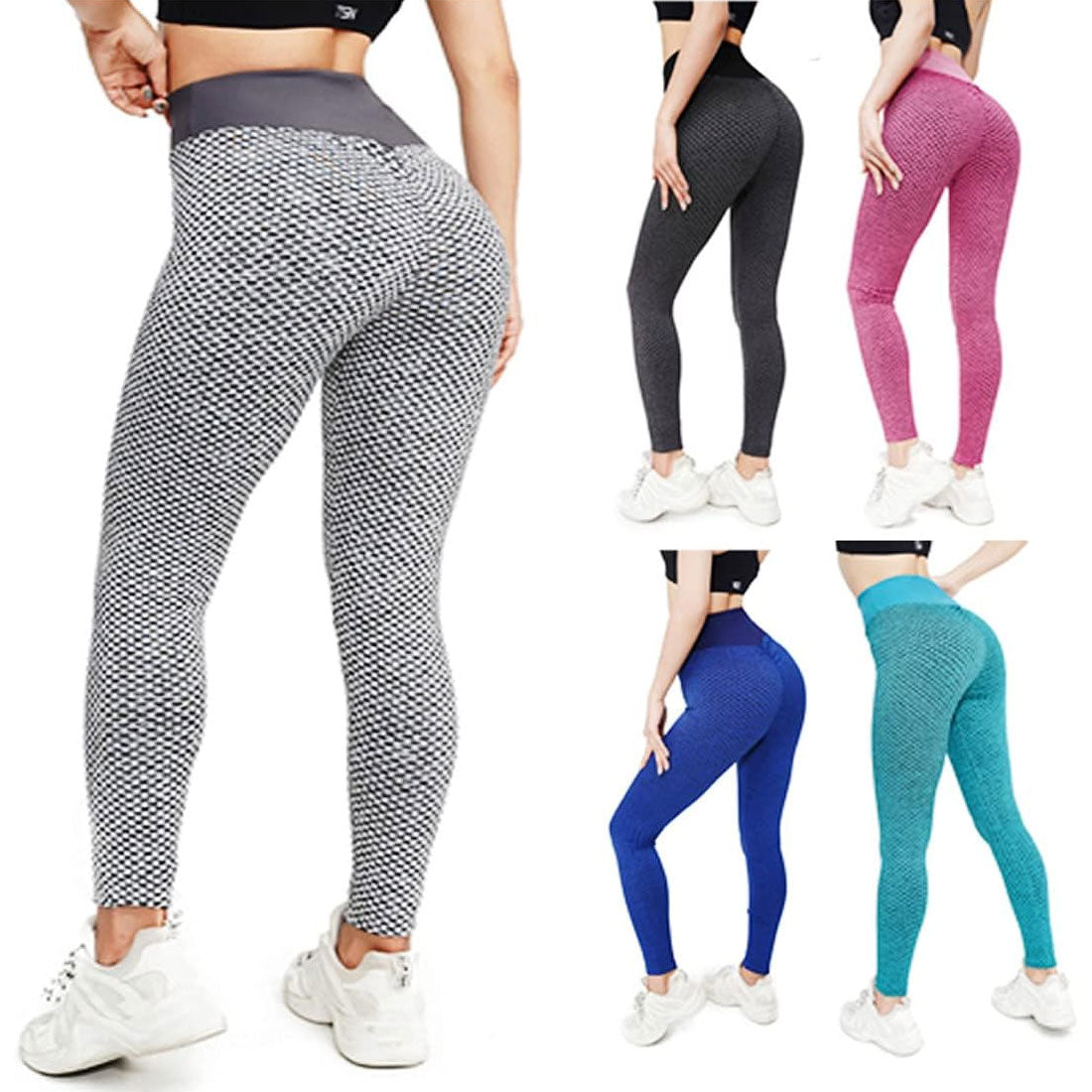 Honeycomb Scrunth Leggings Butt Lifting Yoga Tights for Women Gymwear